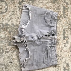 Free people denim high waisted shorts